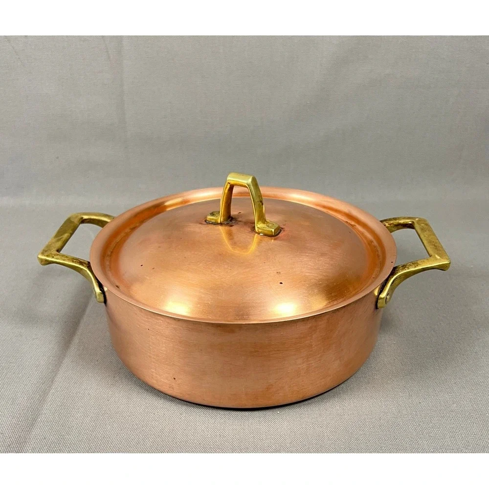 Paul Revere Ware USA Solid Copper Pot 2 QT Buffet Casserole Stock Pan 8062